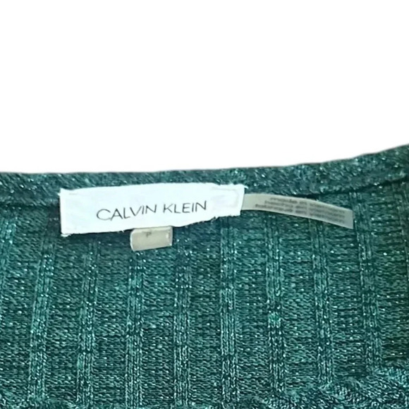Calvin Klein Emerald Green Pullover Sweater Glitter Sparkle Size Small Women's - Picture 11 of 11
